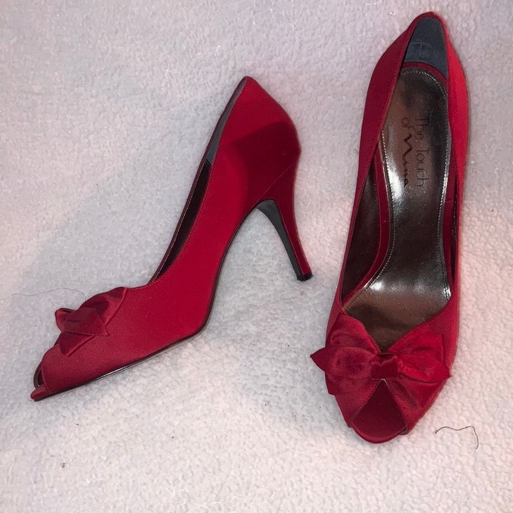 Red Satin dress heels